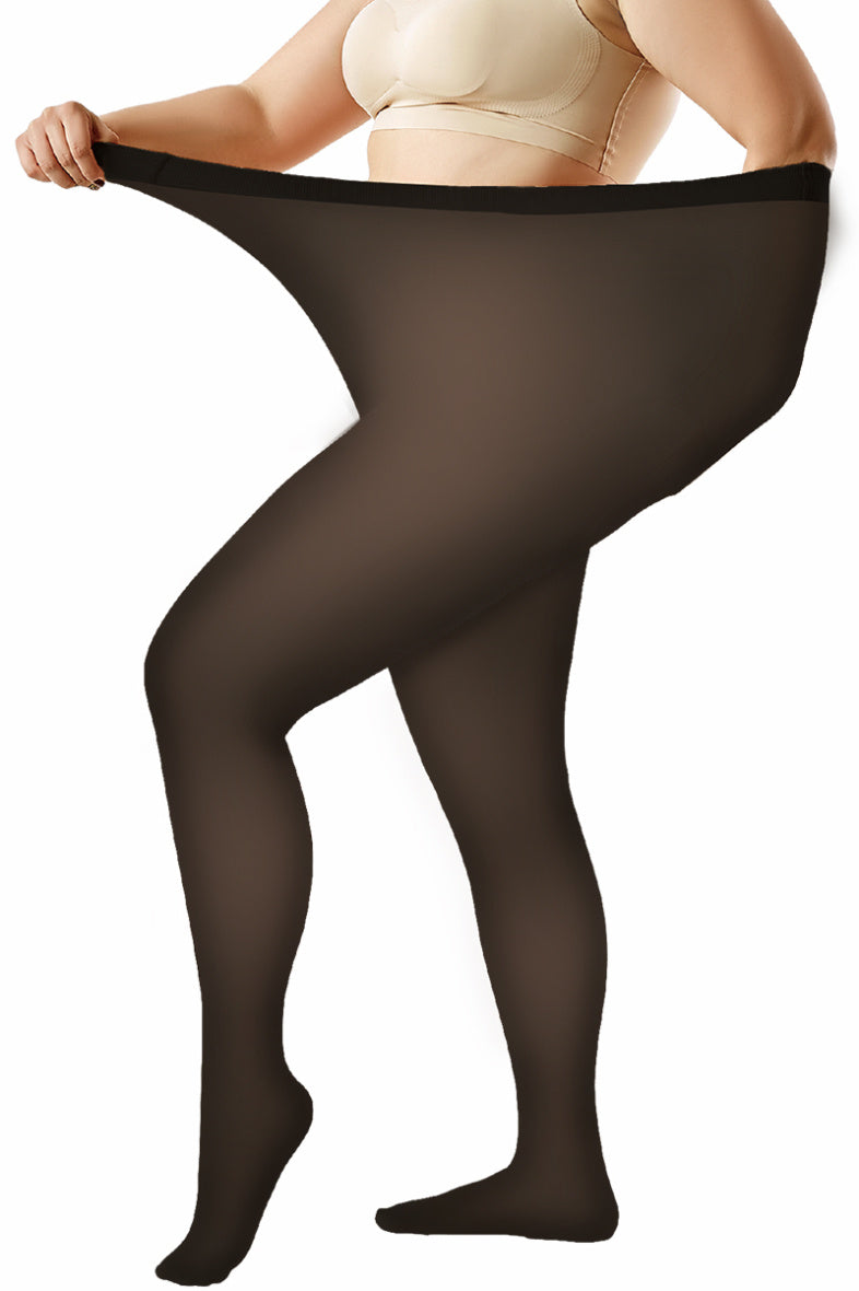 Faux Collant opaque noir Grande Taille