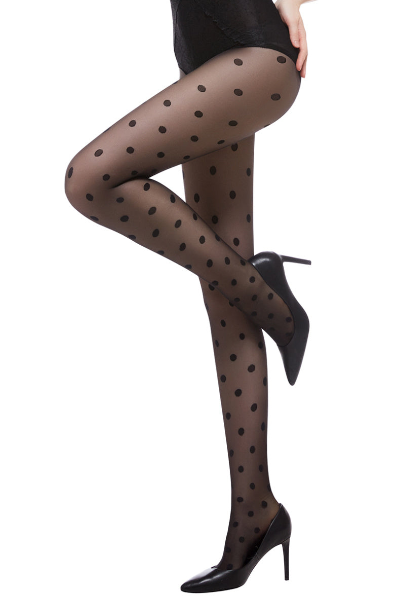 Collant Voile Fantaisie à motif Pois